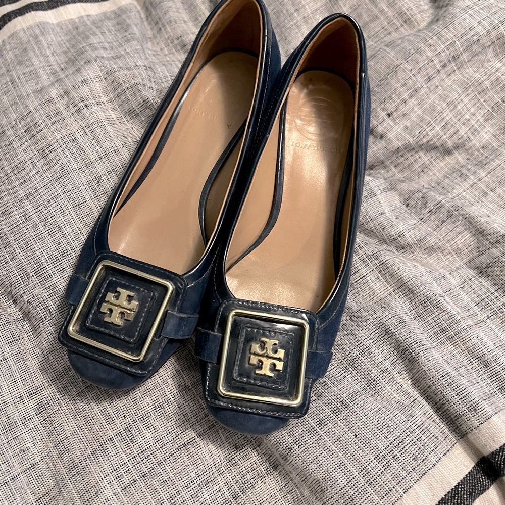Tory Burch Navy Block Heel 6